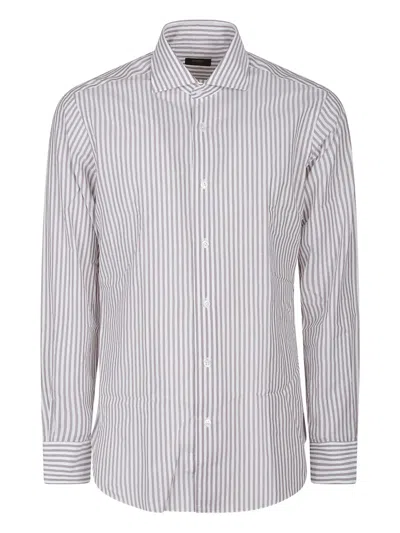 Barba Napoli Striped Cotton Shirt In Blue