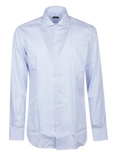 Barba Napoli Striped Cotton Shirt In Blue
