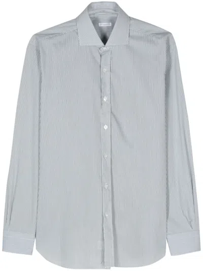 Barba Napoli Striped Cotton Shirt In Green