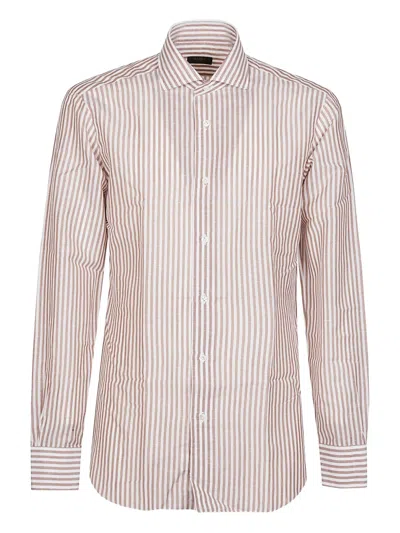 Barba Napoli Striped Cotton Shirt In Pink