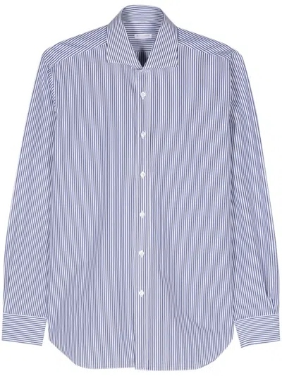 Barba Napoli Striped Cotton Shirt In White