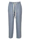 Barba Napoli Barba Joke Straight Trousers In Light Blue Linen