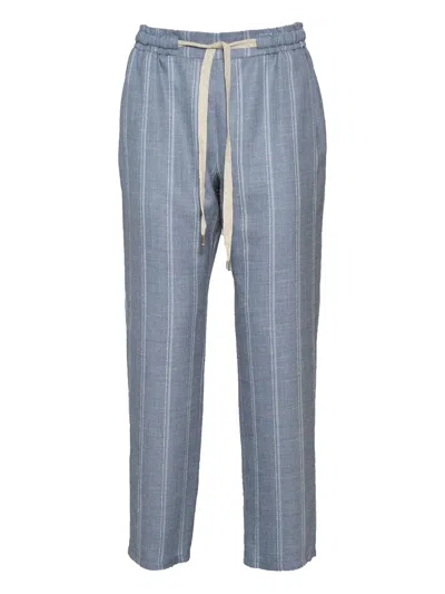 BARBA NAPOLI STRIPED DRAWSTRING-WAIST TROUSERS