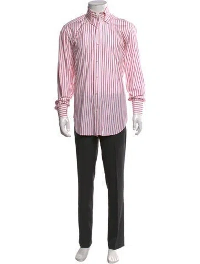 Pre-owned Barba Napoli Striped Long Sleeve Dress Shirt In Multi
