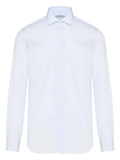Barba Napoli Striped Long-sleeve Shirt In Blue