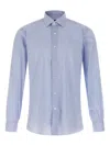 Barba Napoli Striped Pin-tuck Shirt In Blue