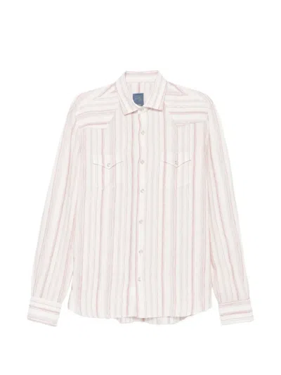 Barba Napoli Striped Pocket Shirt In White