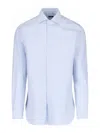 Barba Napoli Striped Cotton Shirt In Blue