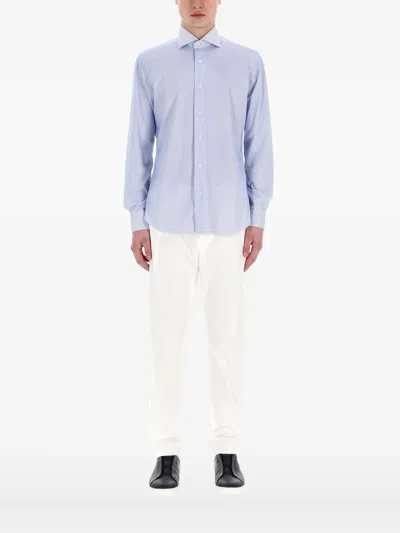 Barba Napoli Striped Shirt In Blue