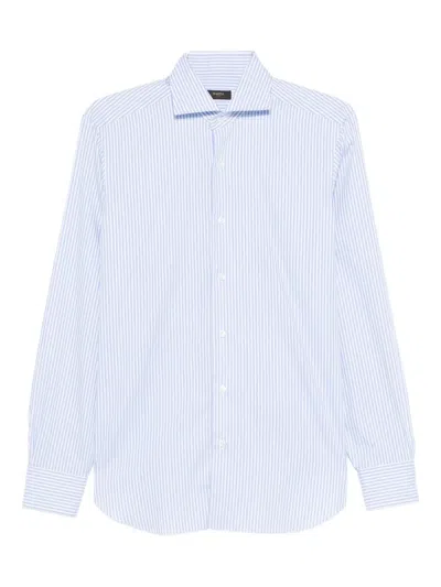 Barba Napoli Striped Shirt In Blue