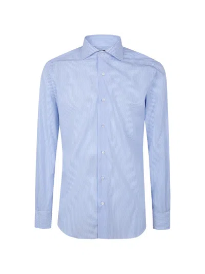 Barba Napoli Striped Shirt In Blue