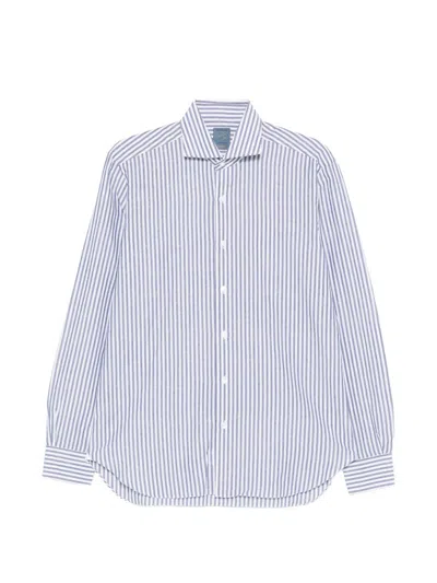 Barba Napoli Striped Shirt In Blue
