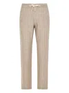 Barba Napoli Striped Trousers In Neutral