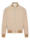 Barba Napoli Suede Bomber Jacket In Neutral