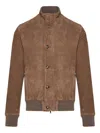 Barba Napoli Suede Jacket In Brown