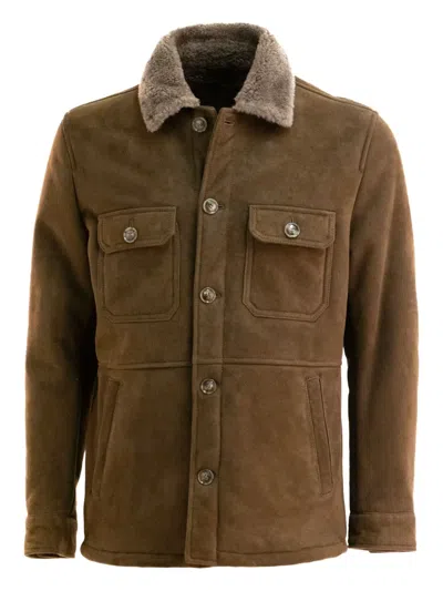 Barba Napoli Suede Jacket In Brown