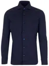 Barba Napoli Tailored Shirt In Stretch Poplin In Blue