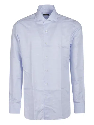 Barba Napoli Textured Cotton Shirt In White