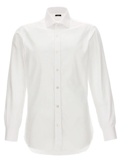 Barba Napoli Operated Cotton Shirt In White