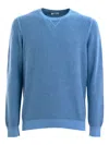 Barba Napoli Textured Crew-neck Sweater In Blue