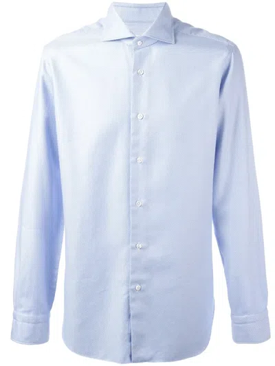 Barba Napoli Textured Shirt In Blue