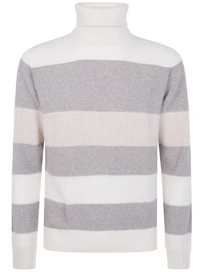 BARBA NAPOLI BARBA NAPOLI TURTLE NECK ORIZONTAL STRIPES SWEATER
