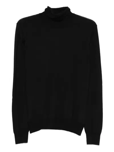 Barba Napoli Turtleneck Ribbed-hem Sweater In Black