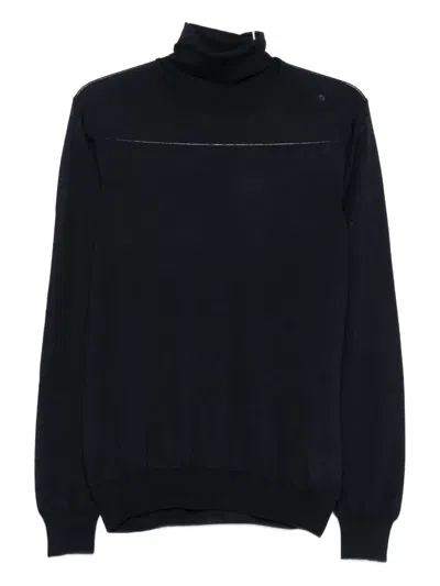 Barba Napoli Turtleneck Wool Sweater In Black