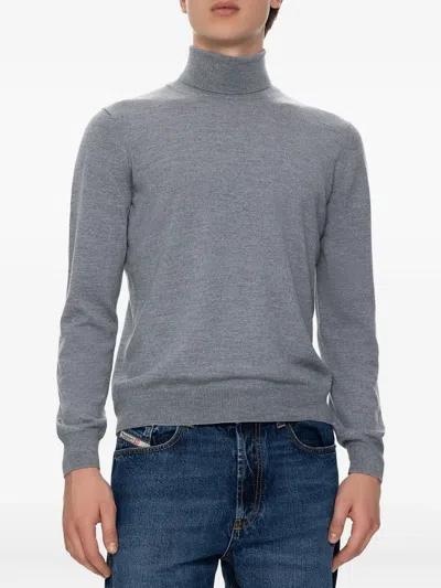 Barba Napoli Turtleneck Wool Sweater In Gray