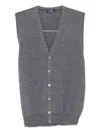 Barba Napoli V-neck Buttoned Vest In Gray