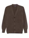 Barba Napoli V-neck Cardigan In Brown