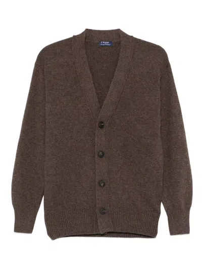 Barba Napoli V-neck Cardigan In Brown