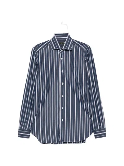 Barba Napoli Vertical-stripe Shirt In Blue