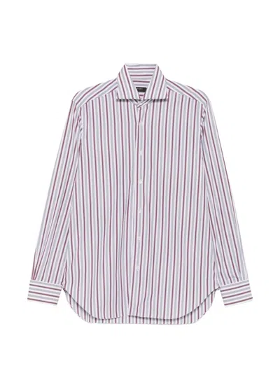 Barba Napoli Vertical-stripe Spread-collar Shirt In Multi