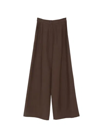 Barba Napoli Wide-leg Trousers In Brown
