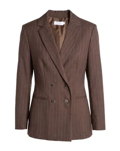 Barba Napoli Woman Blazer Brown Size 2 Virgin Wool