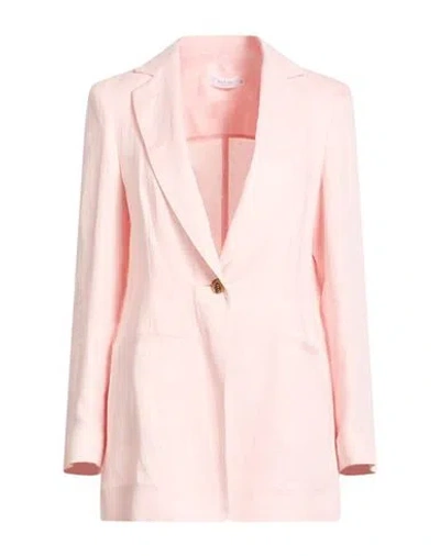 Barba Napoli Woman Blazer Light Pink Size 10 Linen