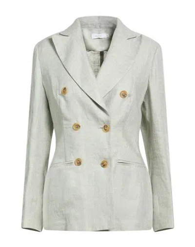 Barba Napoli Woman Blazer Sage Green Size 12 Linen