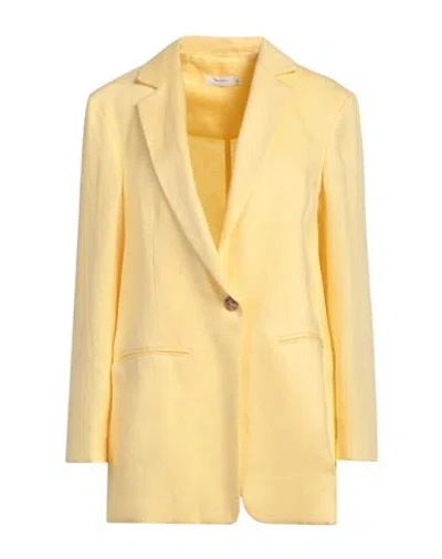 Barba Napoli Woman Blazer Yellow Size 10 Linen In Yellow