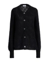Barba Napoli Woman Cardigan Black Size 8 Alpaca Wool, Polyamide, Virgin Wool, Polyester In Black