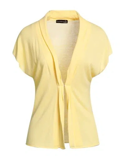 Barba Napoli Woman Cardigan Yellow Size 10 Viscose, Acrylic