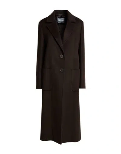 Barba Napoli Woman Coat Dark Brown Size 8 Virgin Wool, Cashmere