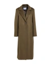 Barba Napoli Woman Coat Military Green Size 10 Virgin Wool In Brown