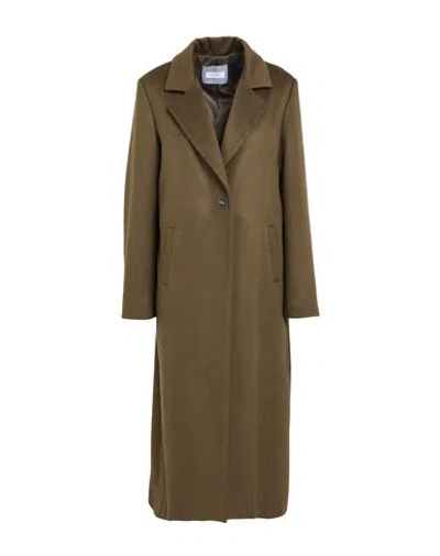 Barba Napoli Woman Coat Military Green Size 10 Virgin Wool In Brown