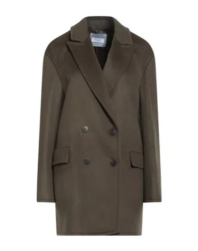 Barba Napoli Woman Coat Military Green Size 6 Virgin Wool