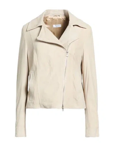Barba Napoli Woman Jacket Beige Size 8 Leather In Neutral