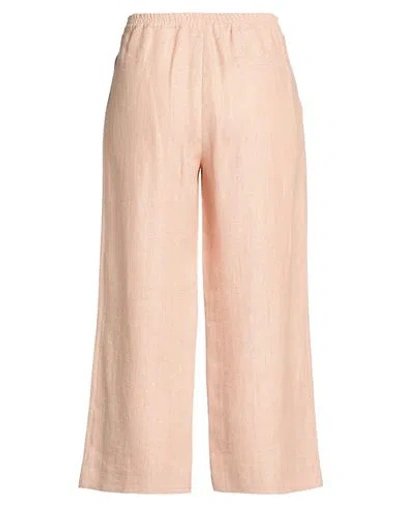 Barba Napoli Woman Pants Apricot Size 8 Virgin Wool, Silk, Linen In Neutral