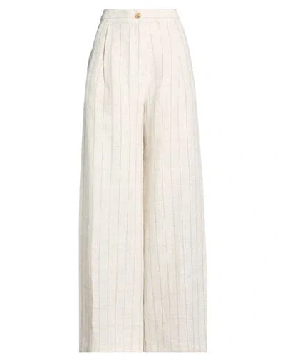 Barba Napoli Woman Pants Beige Size 12 Linen In White