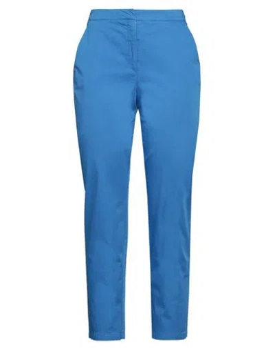 Barba Napoli Woman Pants Bright Blue Size 8 Cotton, Elastane