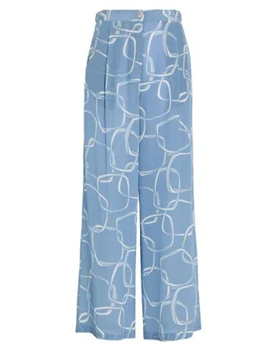 Barba Napoli Woman Pants Light Blue Size 8 Silk